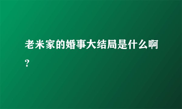 老米家的婚事大结局是什么啊？
