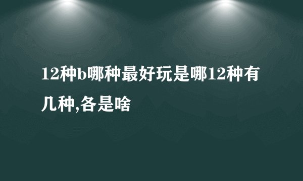 12种b哪种最好玩是哪12种有几种,各是啥