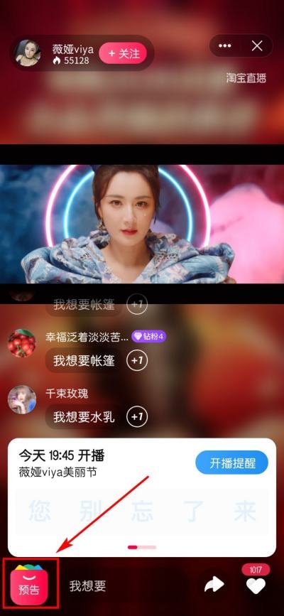 薇娅直播间预告清单在哪里看?