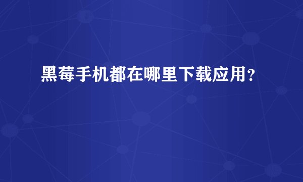 黑莓手机都在哪里下载应用？
