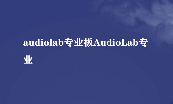 audiolab专业板AudioLab专业