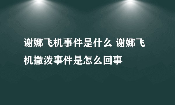 谢娜飞机事件是什么 谢娜飞机撒泼事件是怎么回事