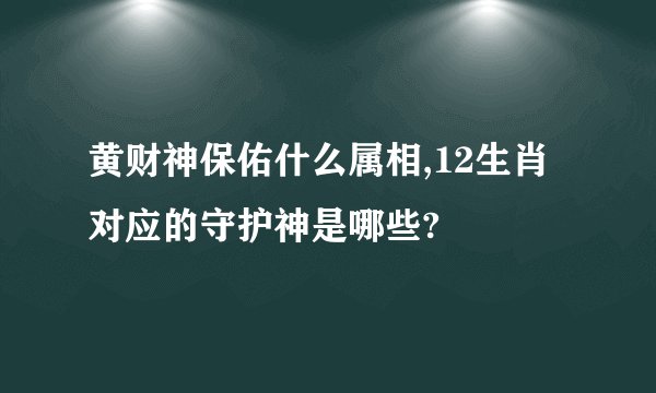 黄财神保佑什么属相,12生肖对应的守护神是哪些?
