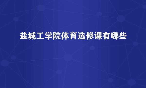 盐城工学院体育选修课有哪些
