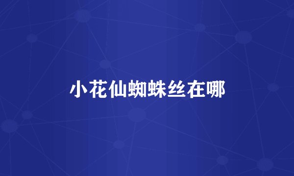 小花仙蜘蛛丝在哪