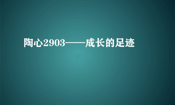 陶心2903——成长的足迹