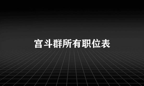 宫斗群所有职位表