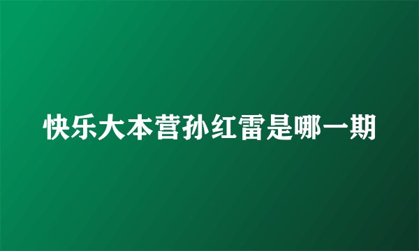 快乐大本营孙红雷是哪一期