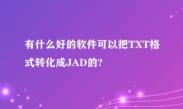 有什么好的软件可以把TXT格式转化成JAD的?