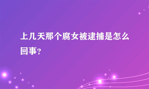 上几天那个腐女被逮捕是怎么回事？
