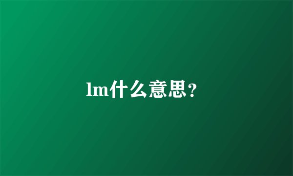 lm什么意思？