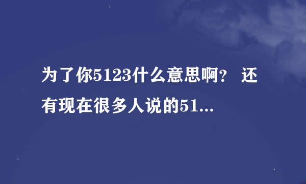 为了你5123什么意思啊？ 还有现在很多人说的5123是什么意思？