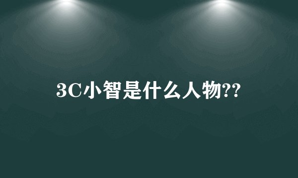 3C小智是什么人物??