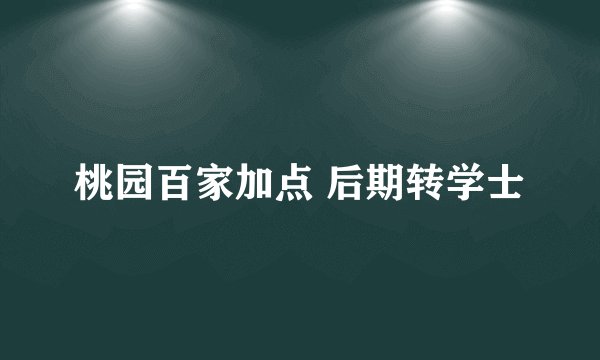 桃园百家加点 后期转学士