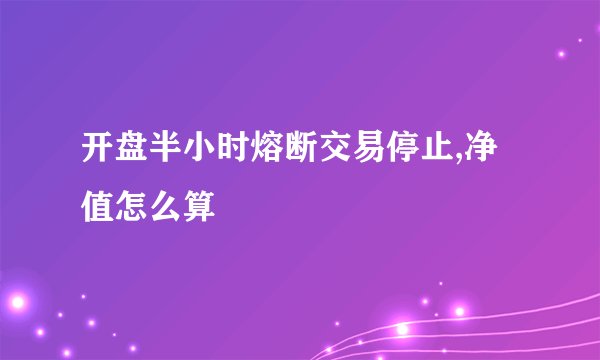 开盘半小时熔断交易停止,净值怎么算