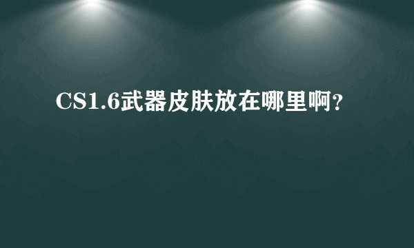 CS1.6武器皮肤放在哪里啊？