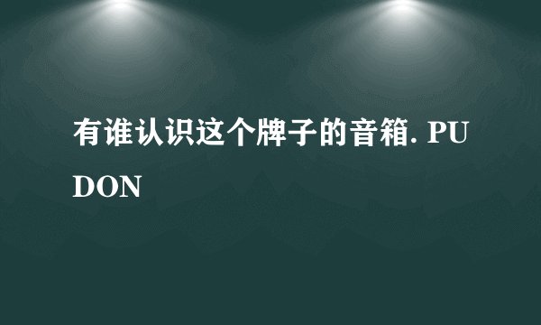 有谁认识这个牌子的音箱. PUDON