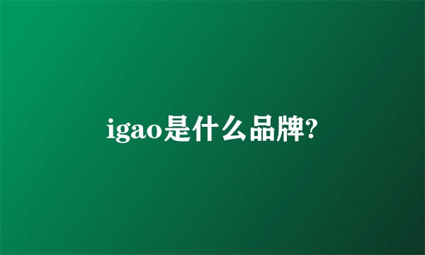 igao是什么品牌?