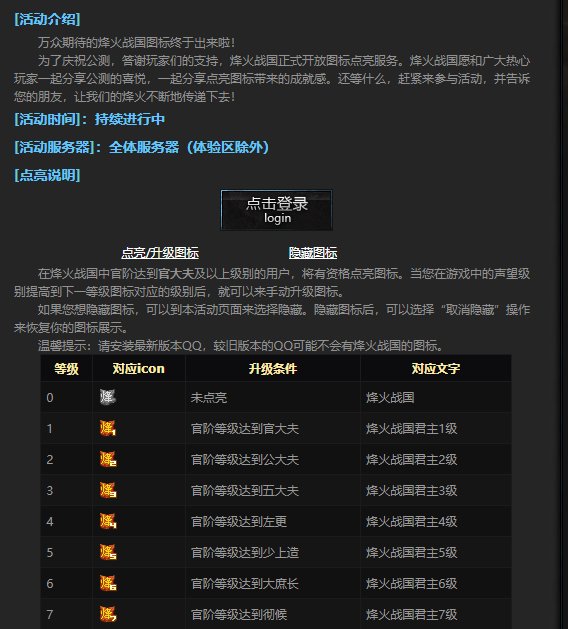烽火战国 如何点亮烽火战国图标？