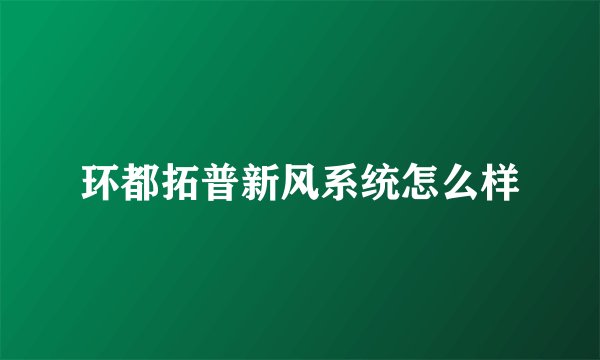 环都拓普新风系统怎么样