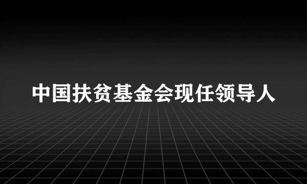 中国扶贫基金会现任领导人