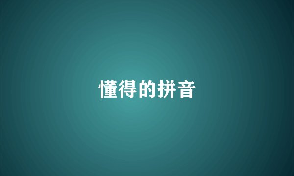 懂得的拼音