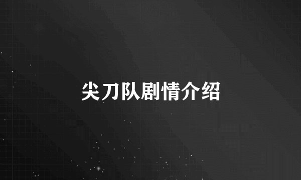 尖刀队剧情介绍