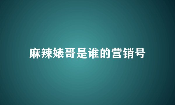 麻辣婊哥是谁的营销号