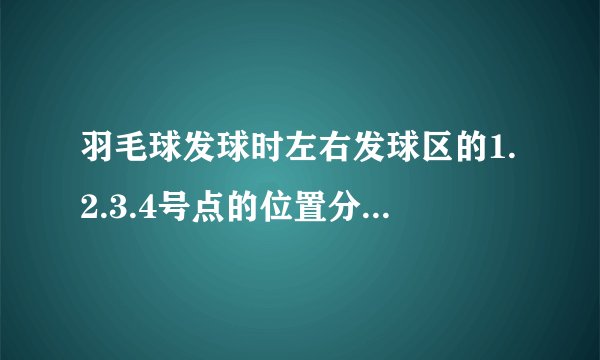 羽毛球发球时左右发球区的1.2.3.4号点的位置分别是怎么规定的？