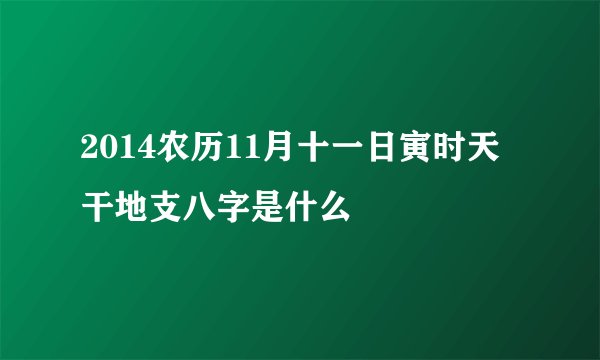 2014农历11月十一日寅时天干地支八字是什么