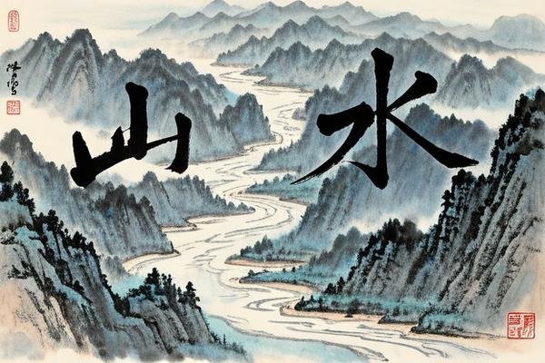 一边是山一边是水打一字