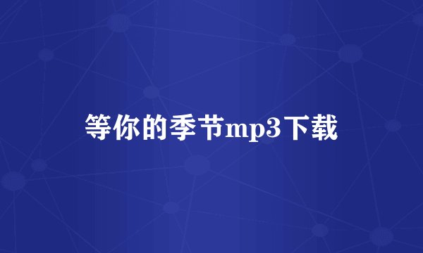 等你的季节mp3下载