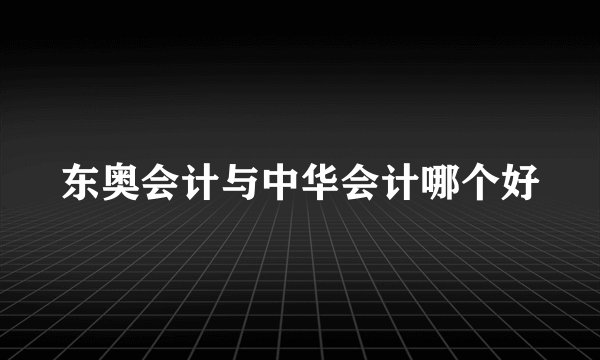 东奥会计与中华会计哪个好