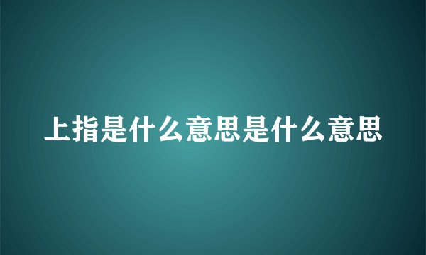 上指是什么意思是什么意思