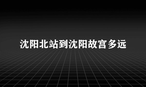 沈阳北站到沈阳故宫多远
