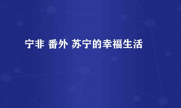 宁非 番外 苏宁的幸福生活
