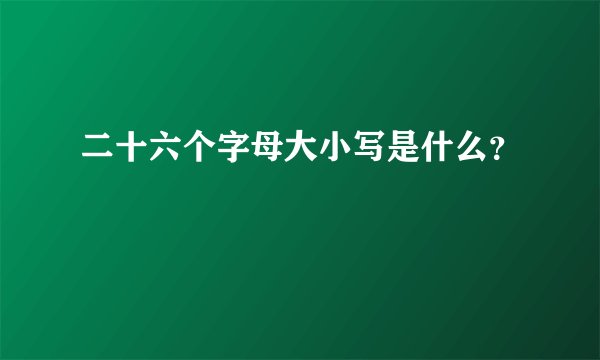 二十六个字母大小写是什么？