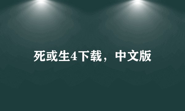 死或生4下载，中文版