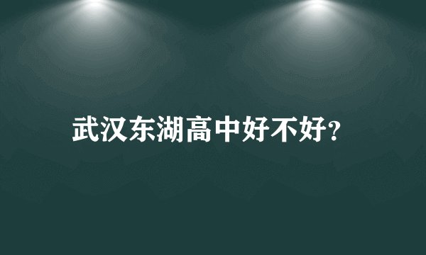 武汉东湖高中好不好？