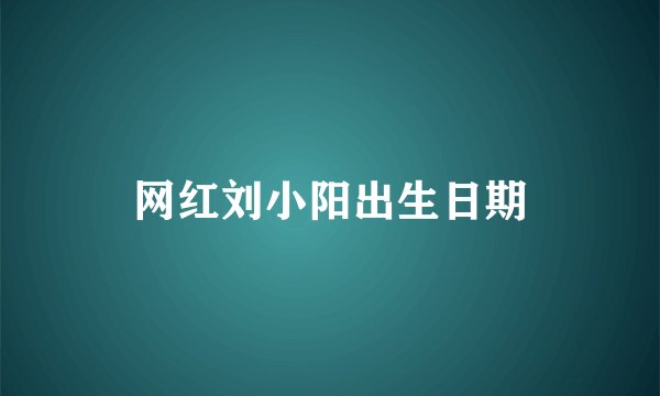 网红刘小阳出生日期