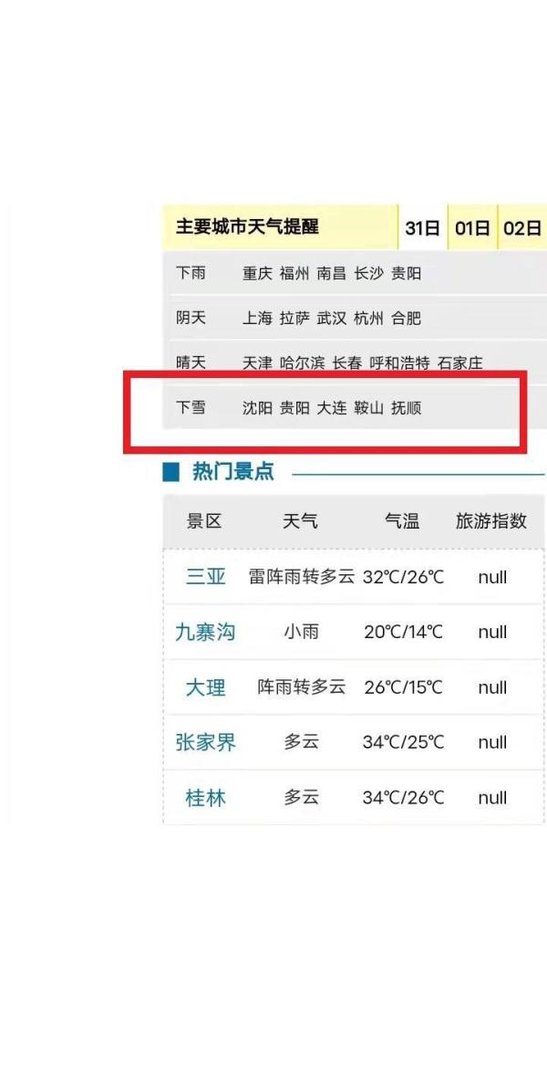 怎么查正在下雪的城市