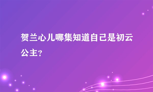 贺兰心儿哪集知道自己是初云公主？