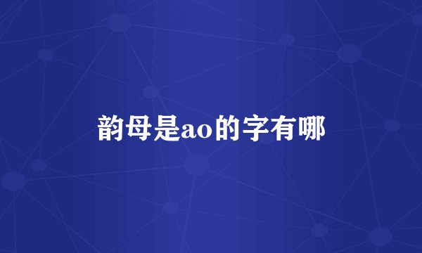 韵母是ao的字有哪