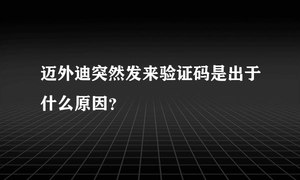 迈外迪突然发来验证码是出于什么原因？