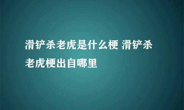 滑铲杀老虎是什么梗 滑铲杀老虎梗出自哪里