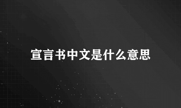 宣言书中文是什么意思