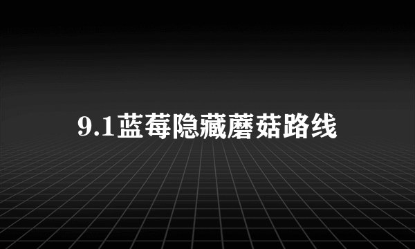 9.1蓝莓隐藏蘑菇路线