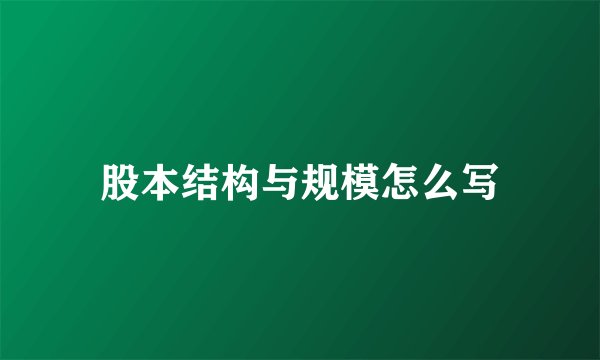 股本结构与规模怎么写