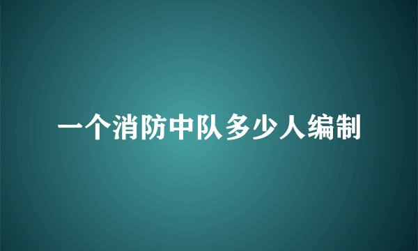 一个消防中队多少人编制