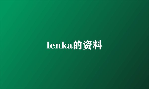 lenka的资料